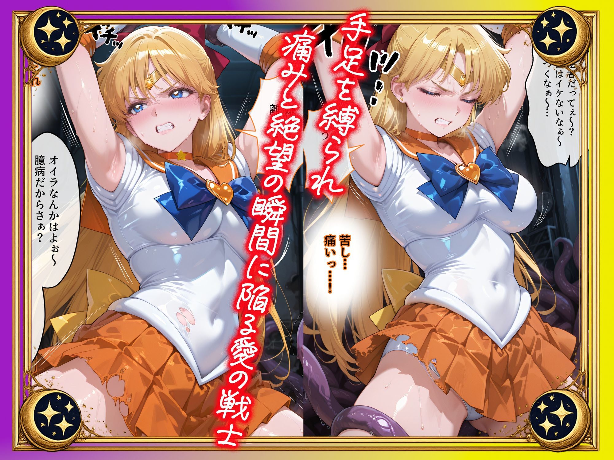 【セリフ付】悪魔に敗北〜快楽堕ちさせられた金の戦士編〜 - サンプル画像 3
