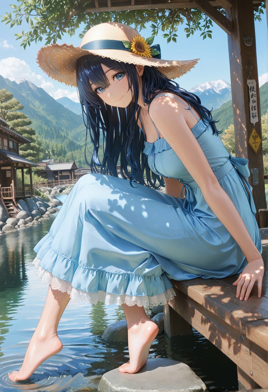 巨乳幼馴染と再び交わる夏の記憶  濡れたワンピースとずれたサラシの淫らな再会 - サンプル画像 1