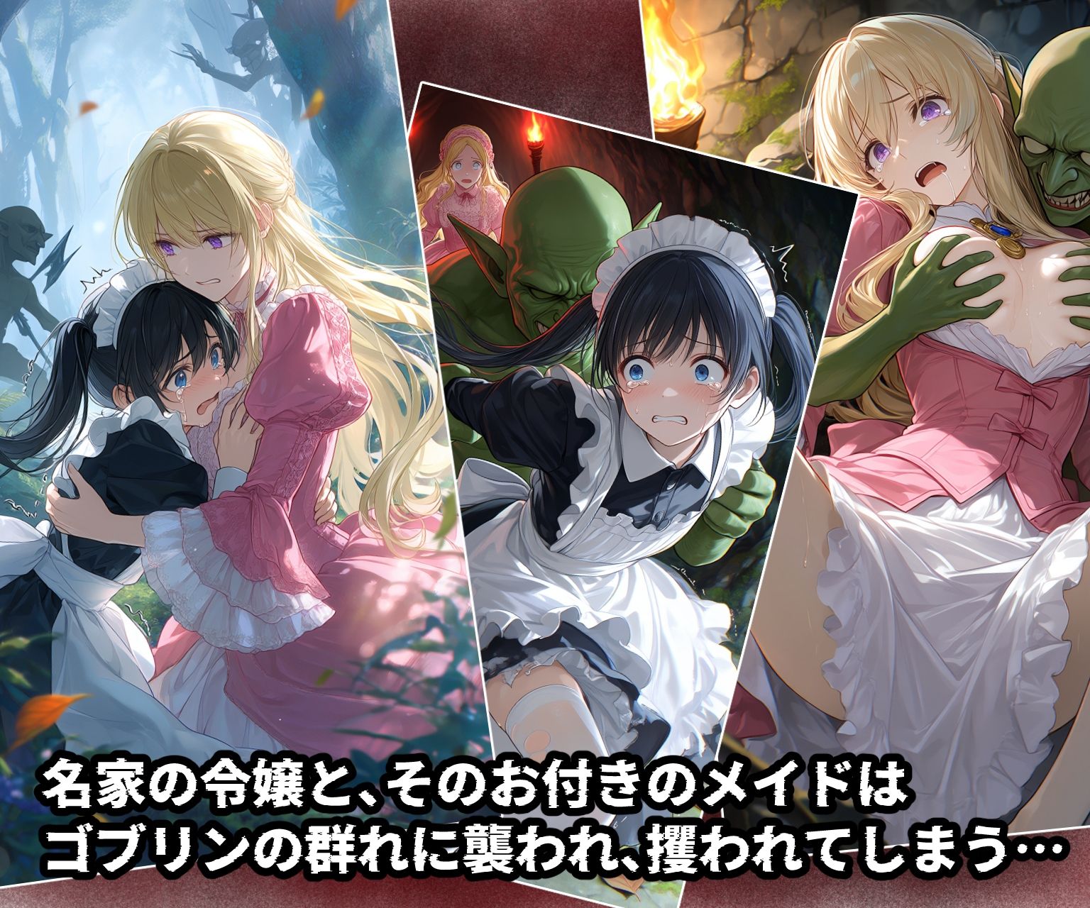 苗床捕獲 -ゴブリンに攫われた令嬢とメイド、返り討ちにあった6人の冒険者たち- - サンプル画像 1