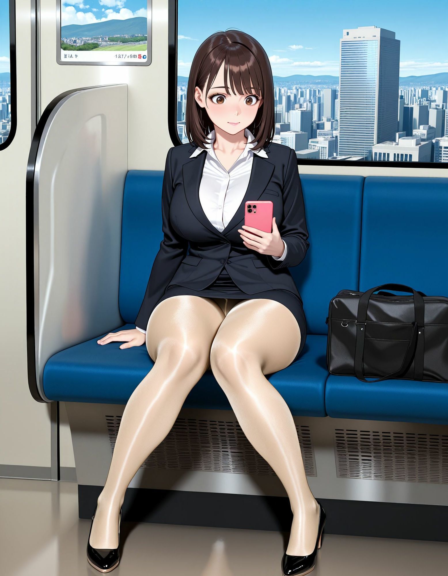 AI@OL（電車）/パンスト娘 - サンプル画像 1