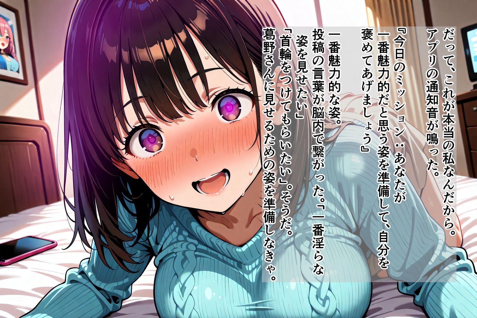 「私の好きなところ:笑顔、髪、そして――」SNS投稿が現実になるアプリで淫らに書き換えられた私_前編 - サンプル画像 9