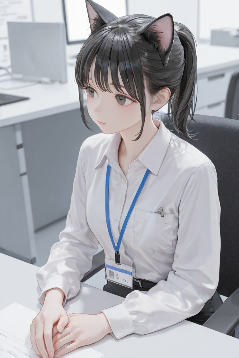 猫耳女子社員 - サンプル画像 1