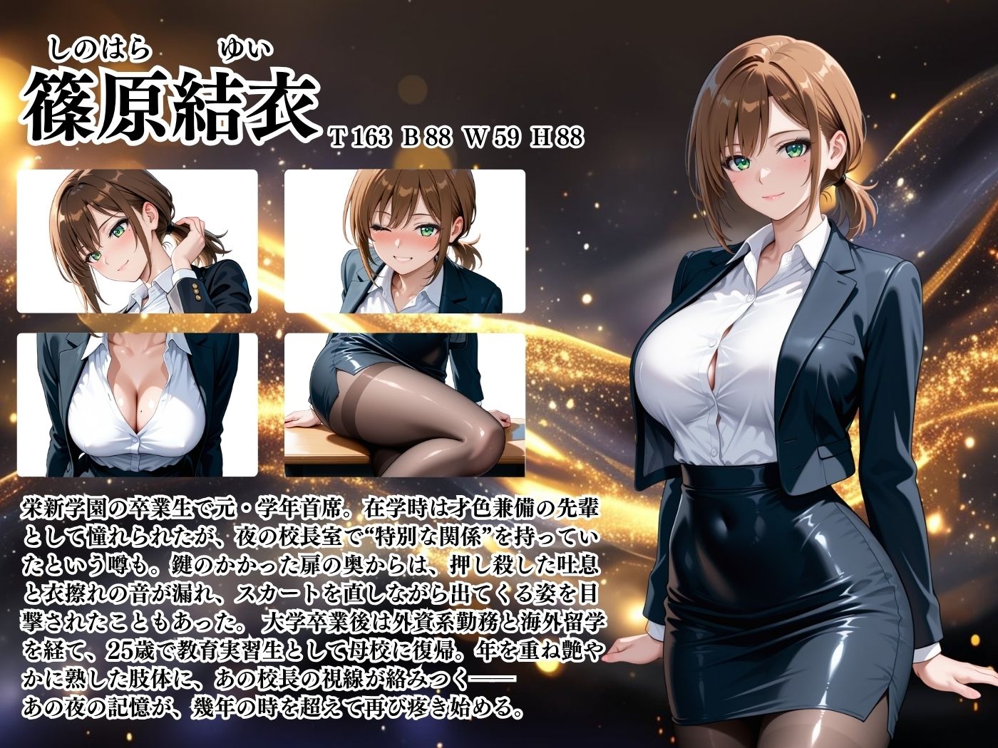 【4Kイラスト】1万3000人の生徒を抱いた校長による篠原結衣への性指導（入学式編） - サンプル画像 2