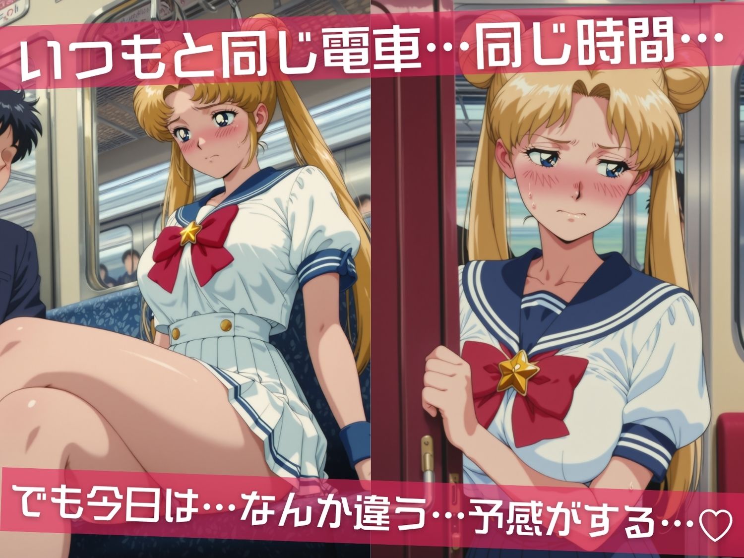 満員電車痴●地獄 肉便器化計画 美少女戦士セ●ラームーン編 - サンプル画像 1