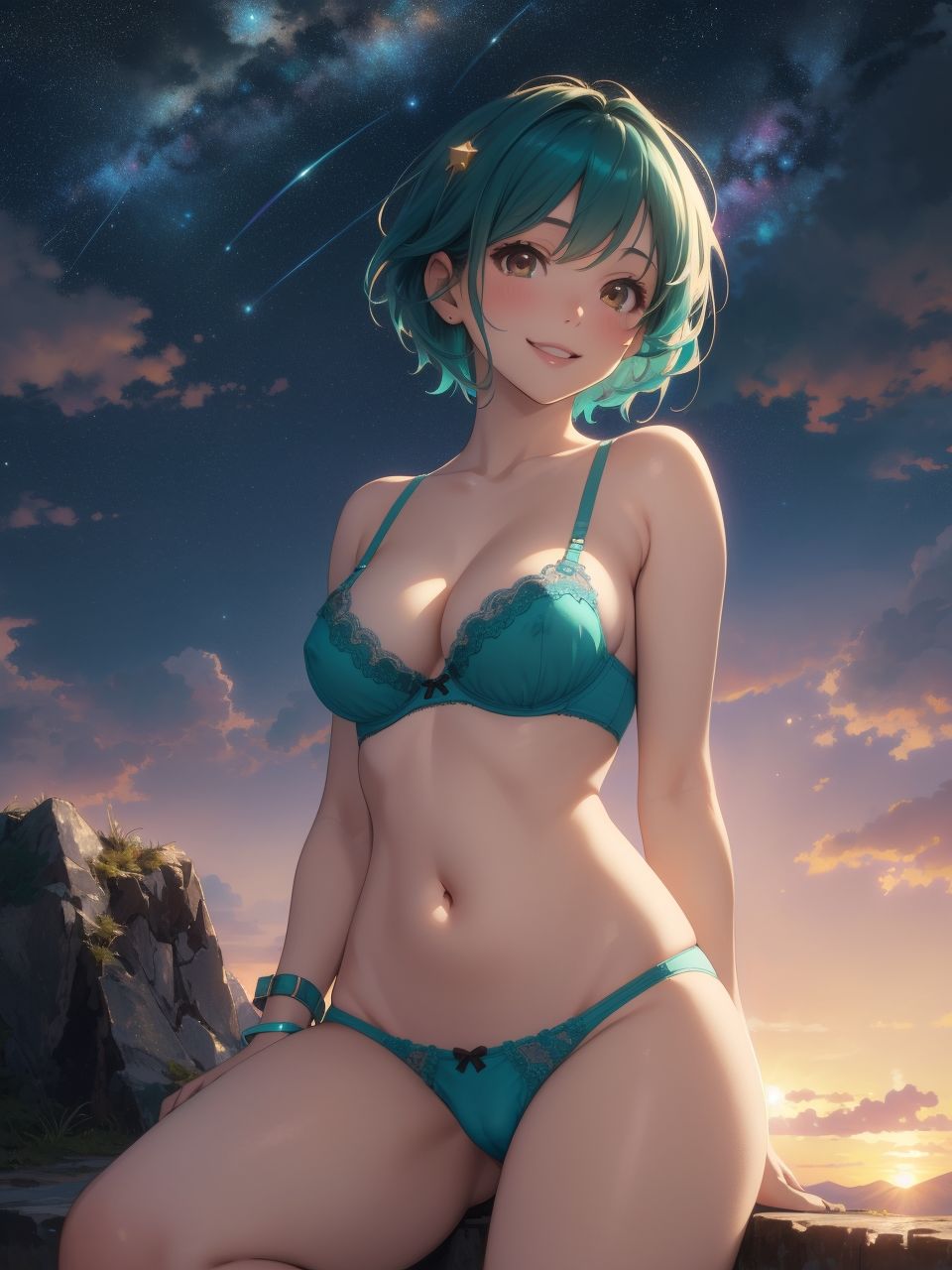 夕暮れに佇む美女たち〜AIイラスト集〜 - サンプル画像 3