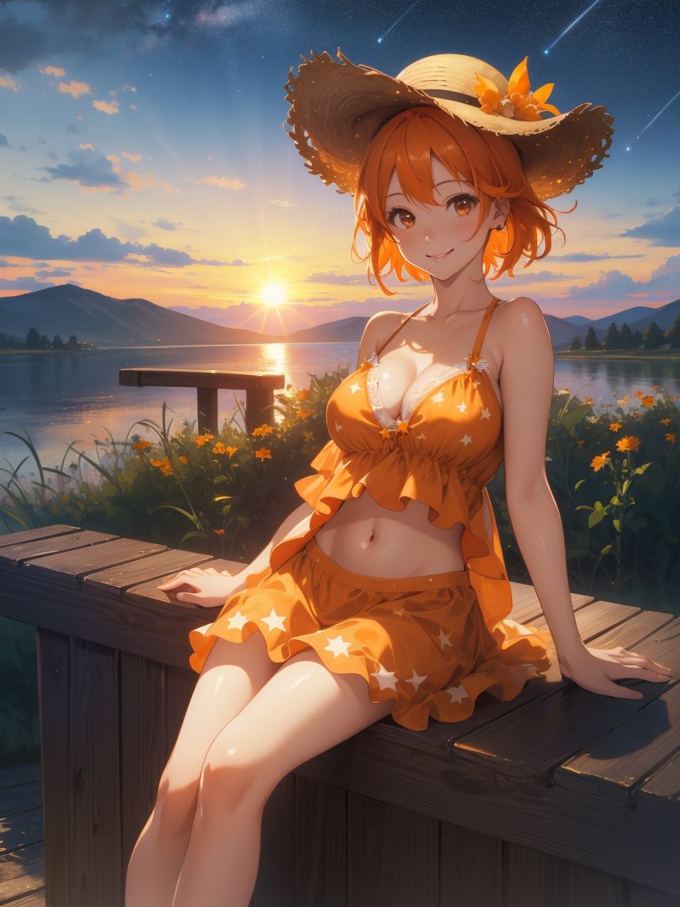 夕暮れに佇む美女たち〜AIイラスト集〜 - サンプル画像 4