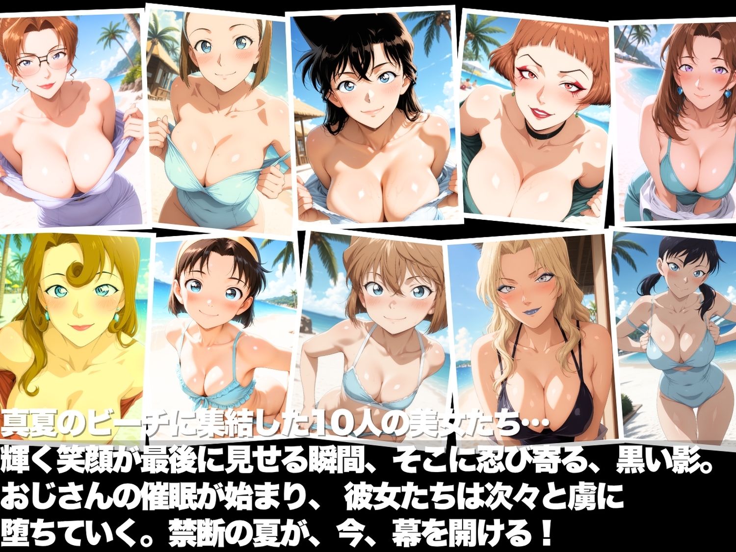 真夏の海辺で堕ちて 〜おじさんの虜になって妊娠するまで〜 名探偵コ●ン編 - サンプル画像 1