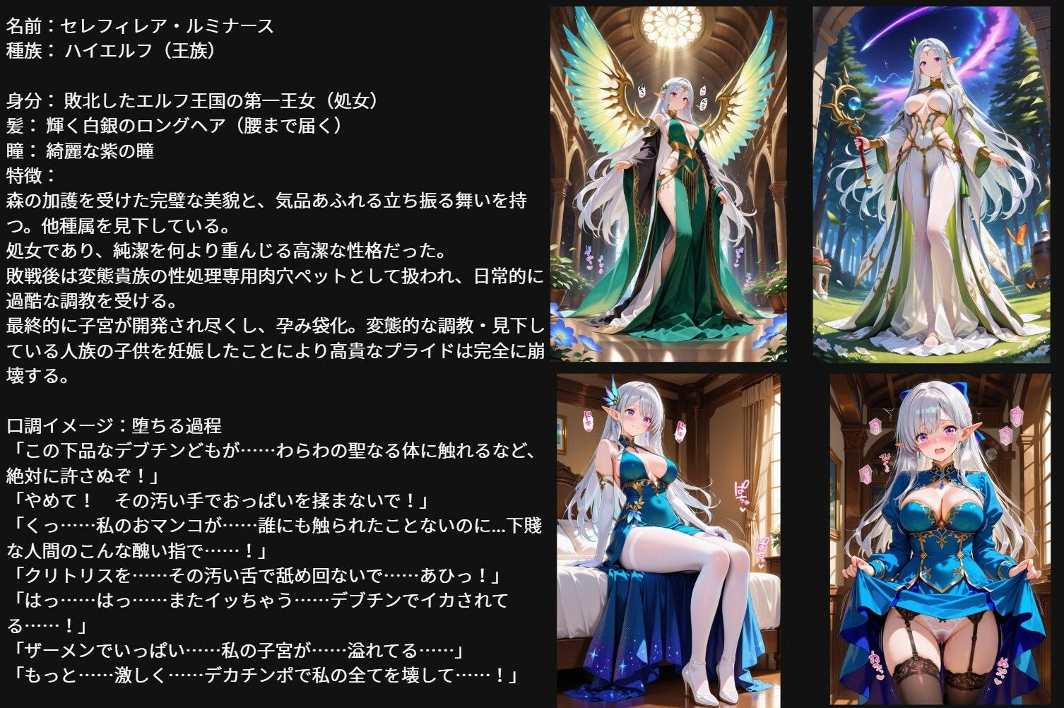 敗国の処女エルフ王女、敗北の代償に変態貴族の性処理専用肉穴ペットに堕ち孕み袋化・連続中出し調教・妊娠 - サンプル画像 2