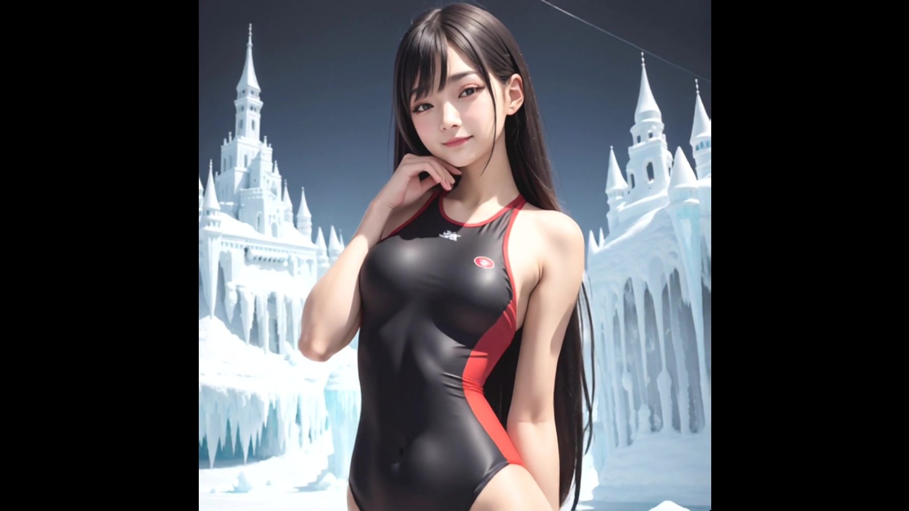【動画版】競泳水着の彼女【2月】【AIグラビア】 - サンプル画像 9