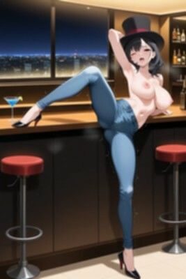 【裸ジーンズ女子5】裸ジーンズ女子とバーでサシ飲み - サンプル画像 6