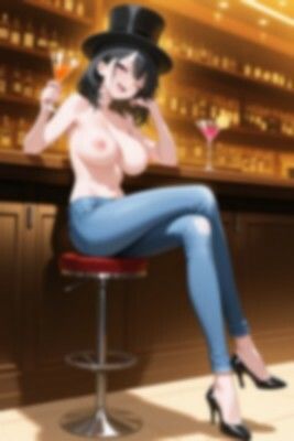 【裸ジーンズ女子5】裸ジーンズ女子とバーでサシ飲み - サンプル画像 7
