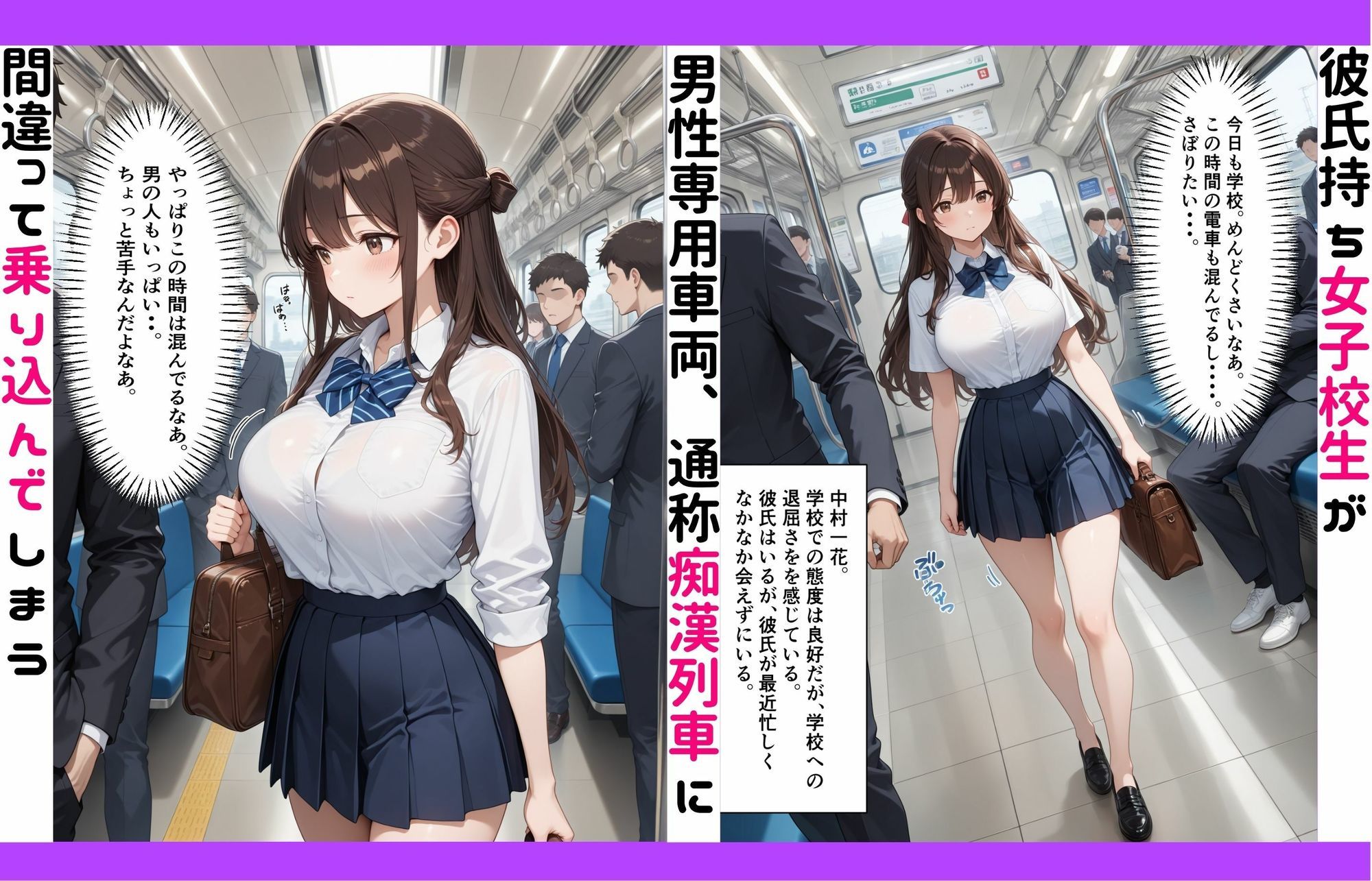 女子校生痴●列車メス堕ちレ●プ〜私が乗ったのは痴●列車でした〜 - サンプル画像 1