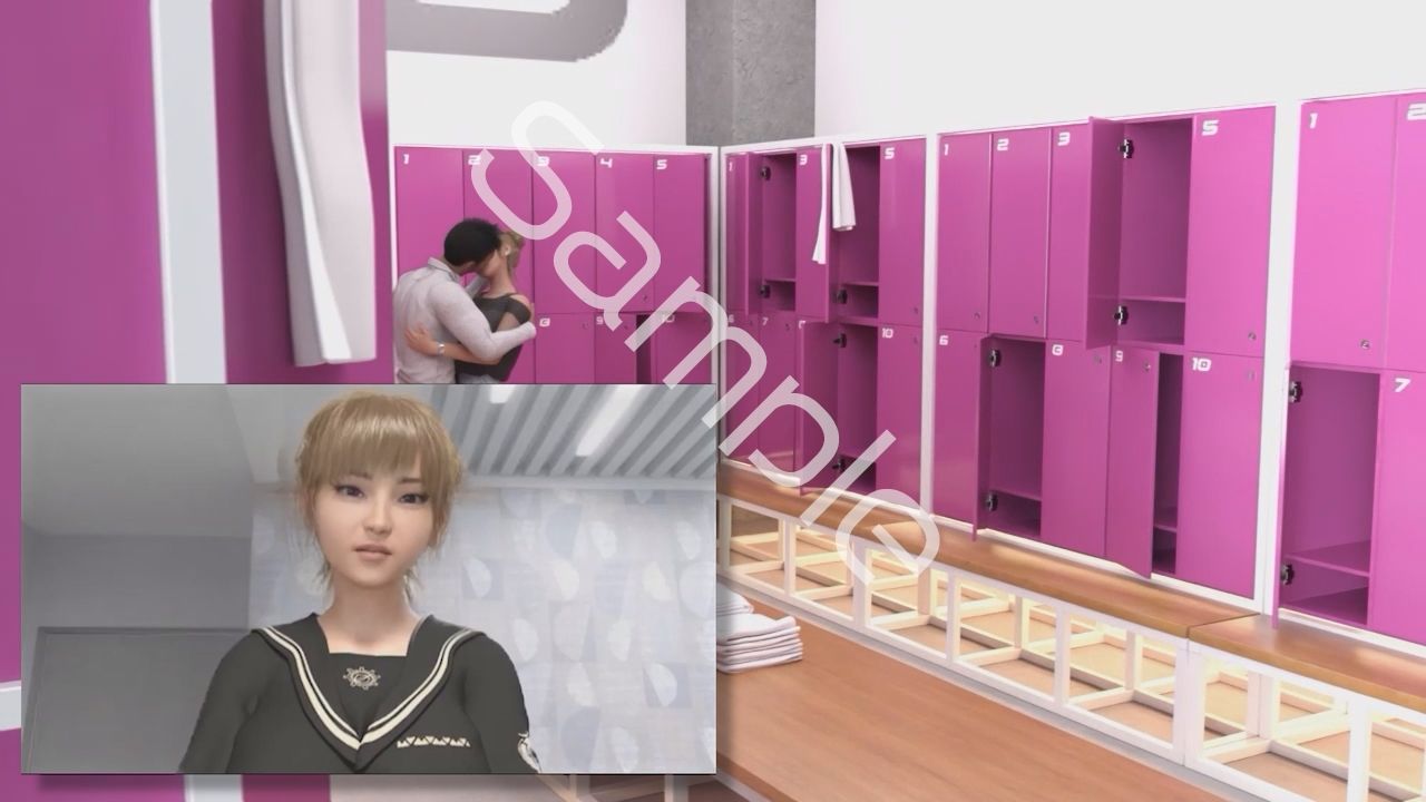 【▲100】一ノ瀬廻里・私服登校日にロッカールームで彼氏とキスしていた所の盗撮被害動画の確認を強いられる（サテン地ピンク水玉柄パンティ） - サンプル画像 2