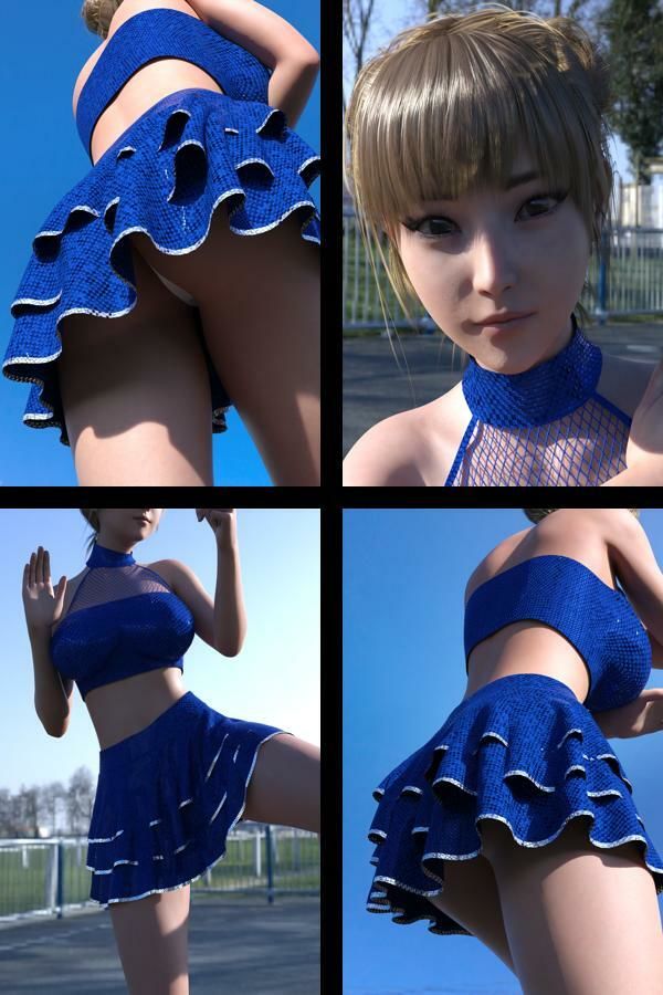 【▲100】『理想の彼女を3DCGで作ります』から生まれたバーチャルアイドル「一ノ瀬廻里（いちのせめぐり）」のグラドル撮影風写真集:Cheer_02 - サンプル画像 2