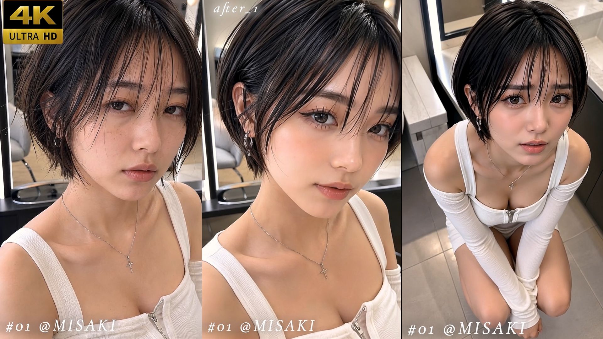 美容室に行っただけなのに4回も大量顔射された私…。おしゃれなクール系美容女子たち20人、Before＆After顔射オムニバス【4K縦動画】 - サンプル画像 2