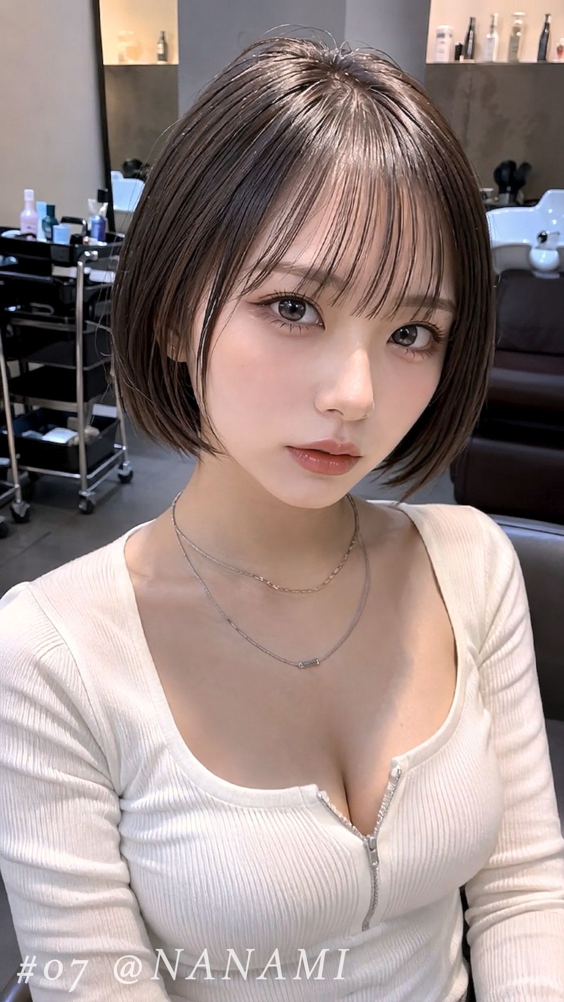 美容室に行っただけなのに4回も大量顔射された私…。おしゃれなクール系美容女子たち20人、Before＆After顔射オムニバス【4K縦動画】 - サンプル画像 6