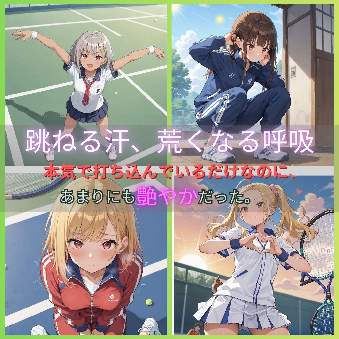 学園性活！ユニフォームに滲む汗  テニス部の本気がエロい1【汗かく美少女の厳選CG348枚収録】 - サンプル画像 1