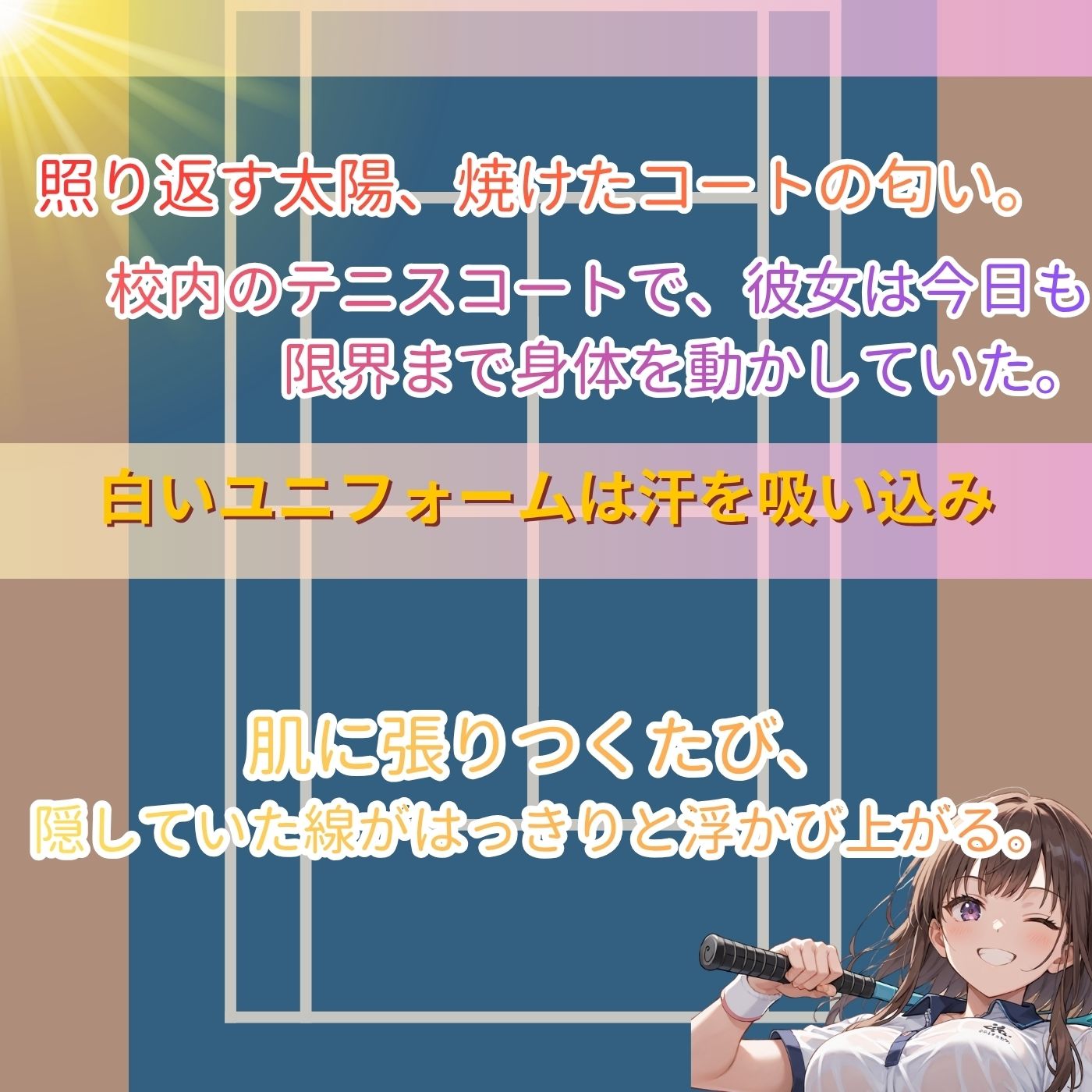 学園性活！ユニフォームに滲む汗  テニス部の本気がエロい1【汗かく美少女の厳選CG348枚収録】 - サンプル画像 2