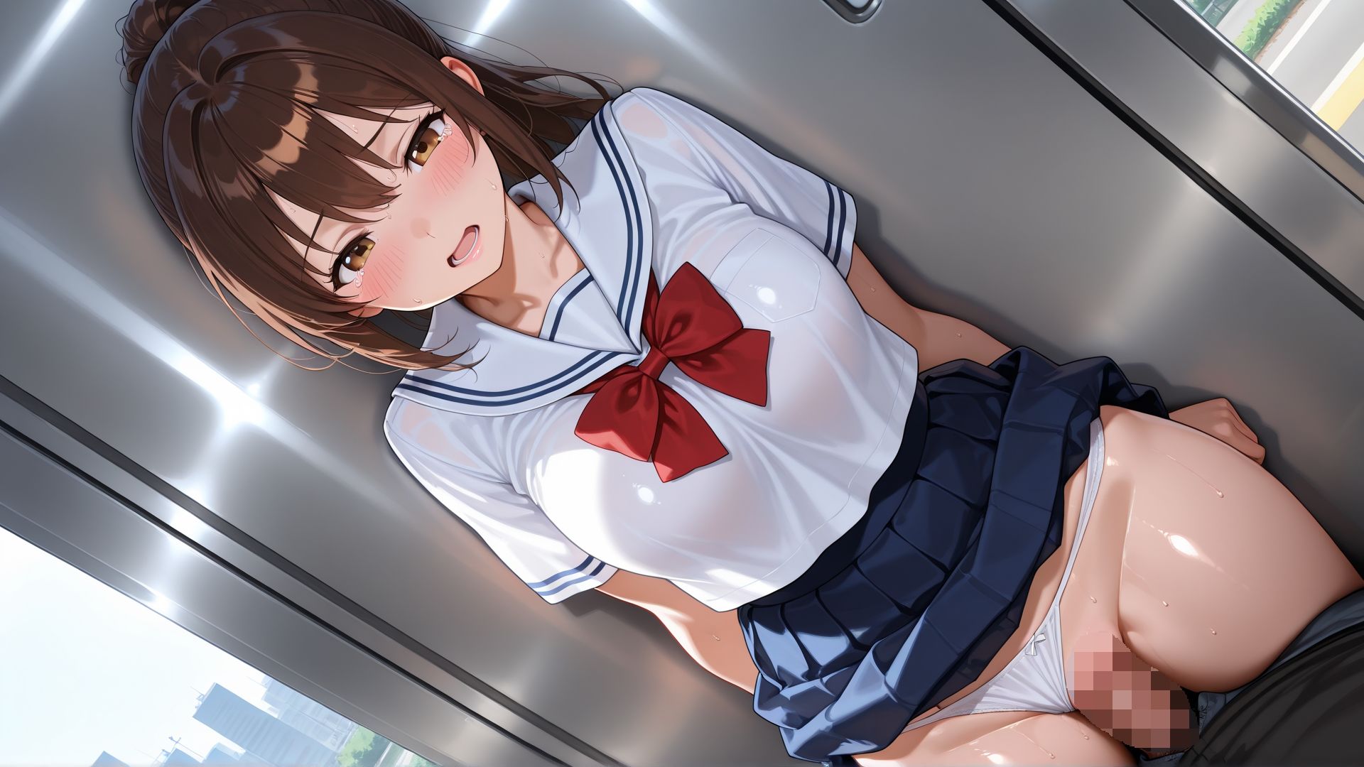 淫乱J◯痴●電車で乱れ咲き - サンプル画像 4