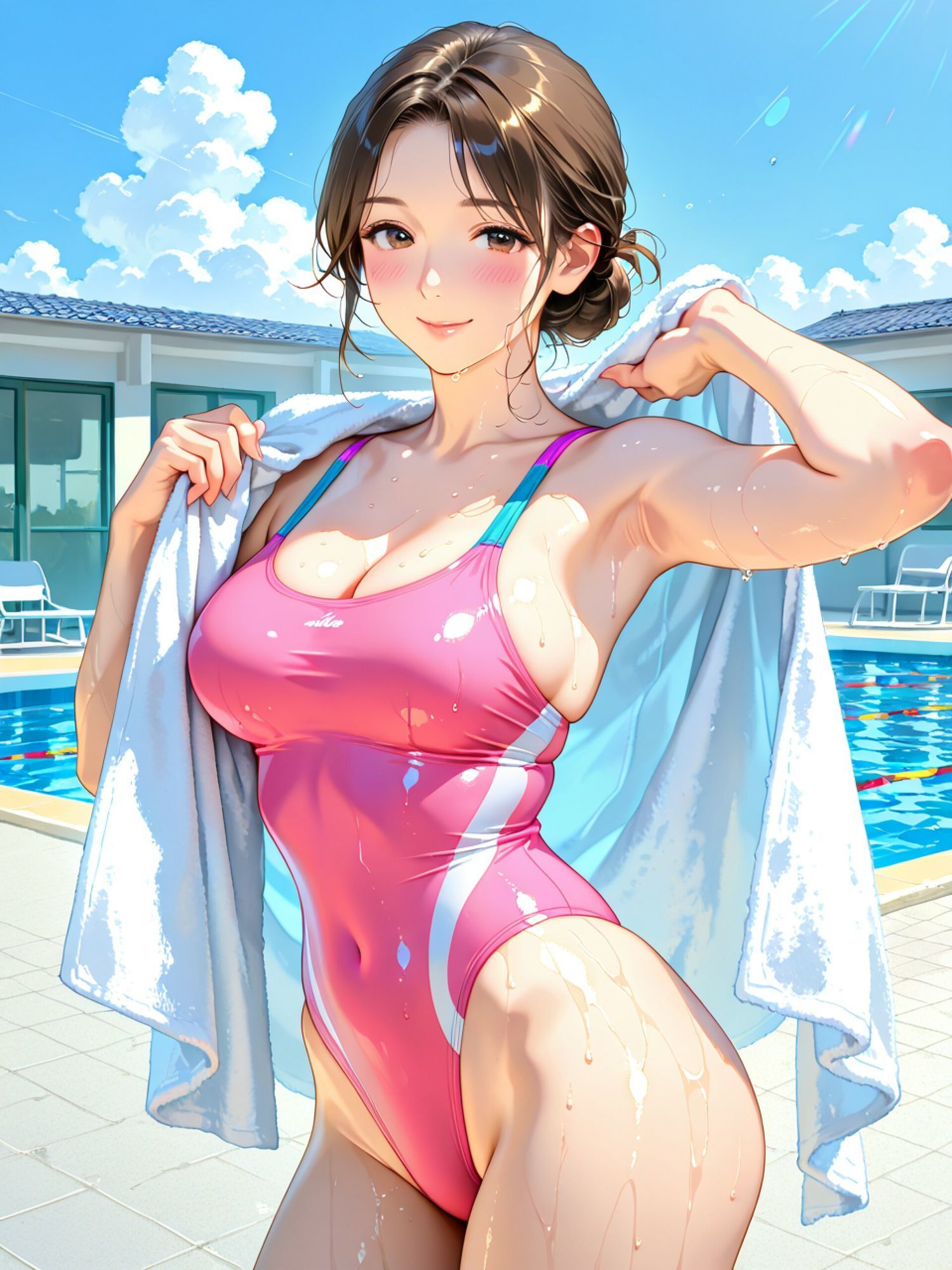 競泳水着の人妻3 - サンプル画像 1