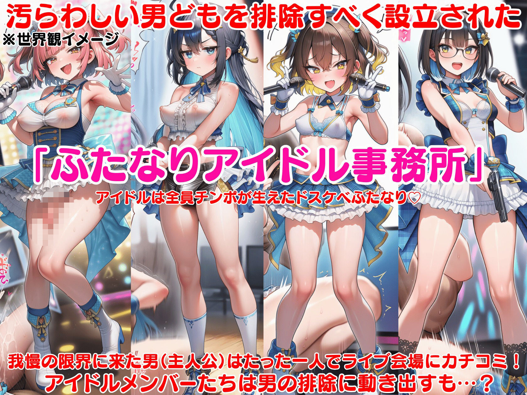 ふたなり即堕ちアイドル事務所〜ライブ会場をくっさいザーメンで埋め尽くせ〜 - サンプル画像 1