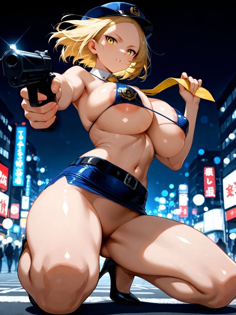 爆乳ノーパンポリス真夜中の追走劇！！ - サンプル画像 2