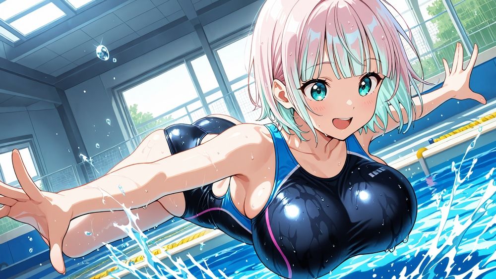 爆乳水泳部員と若手教師の競泳水着個人レッスン【4K/300枚】 - サンプル画像 4