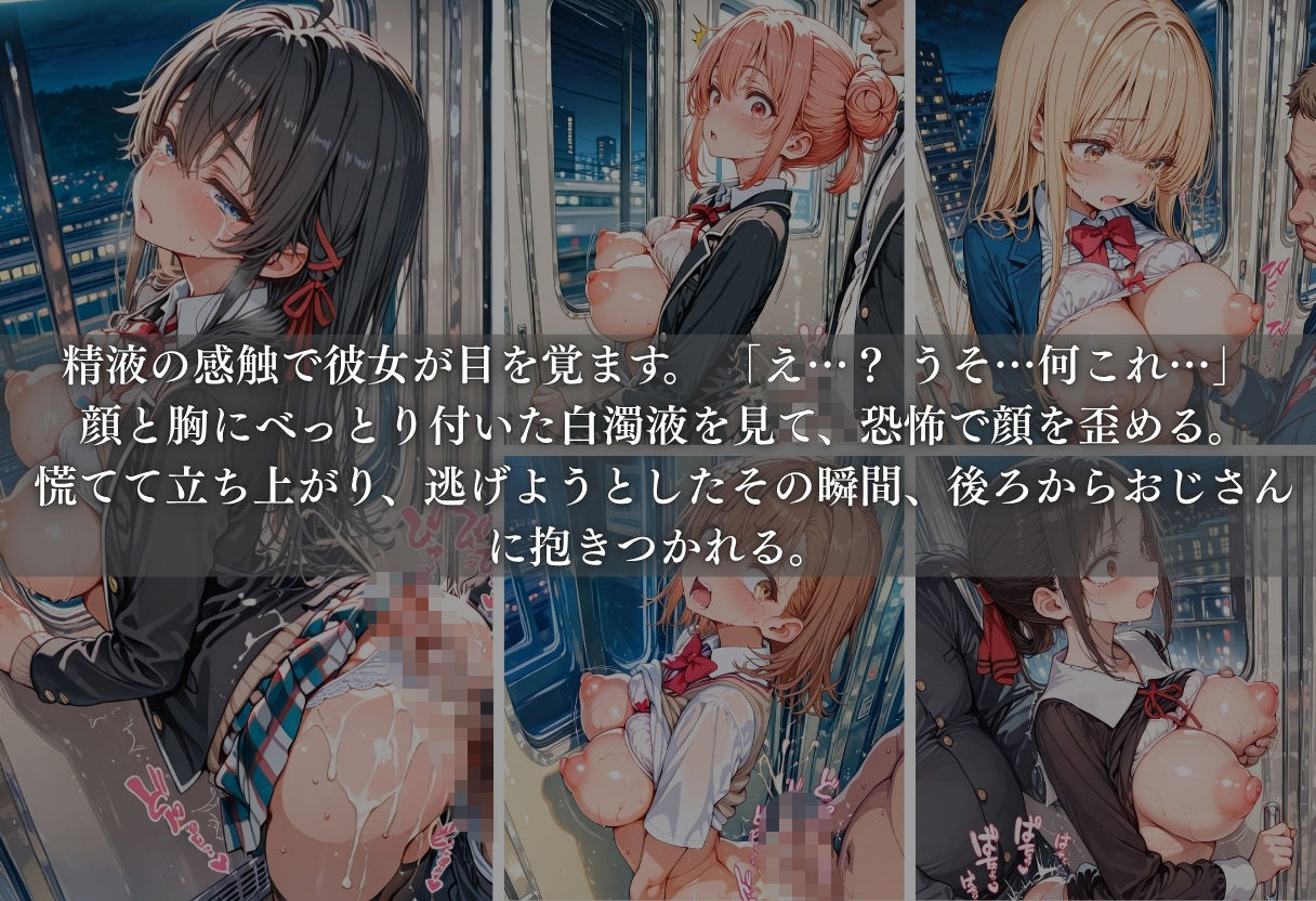 痴●列車ボテ腹END 〜キモおじリーマンに孕ませられる現役女子○生〜 Vol.3 - サンプル画像 5