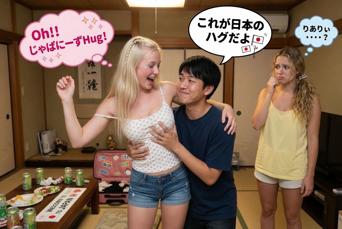 ホームステイにやって来た純粋アメリカ人〜日本の伝統と言えば何でも信じるから触りまくった〜 - サンプル画像 1