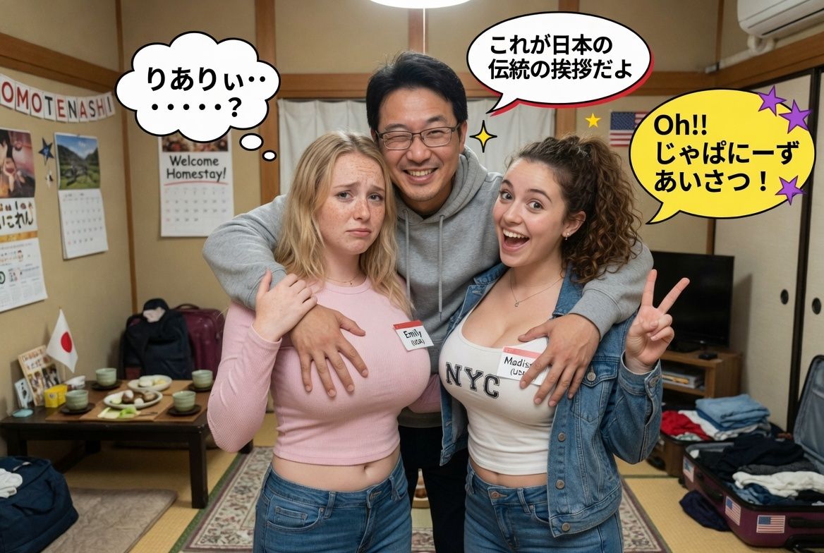 ホームステイにやって来た純粋アメリカ人〜日本の伝統と言えば何でも信じるから触りまくった〜 - サンプル画像 2