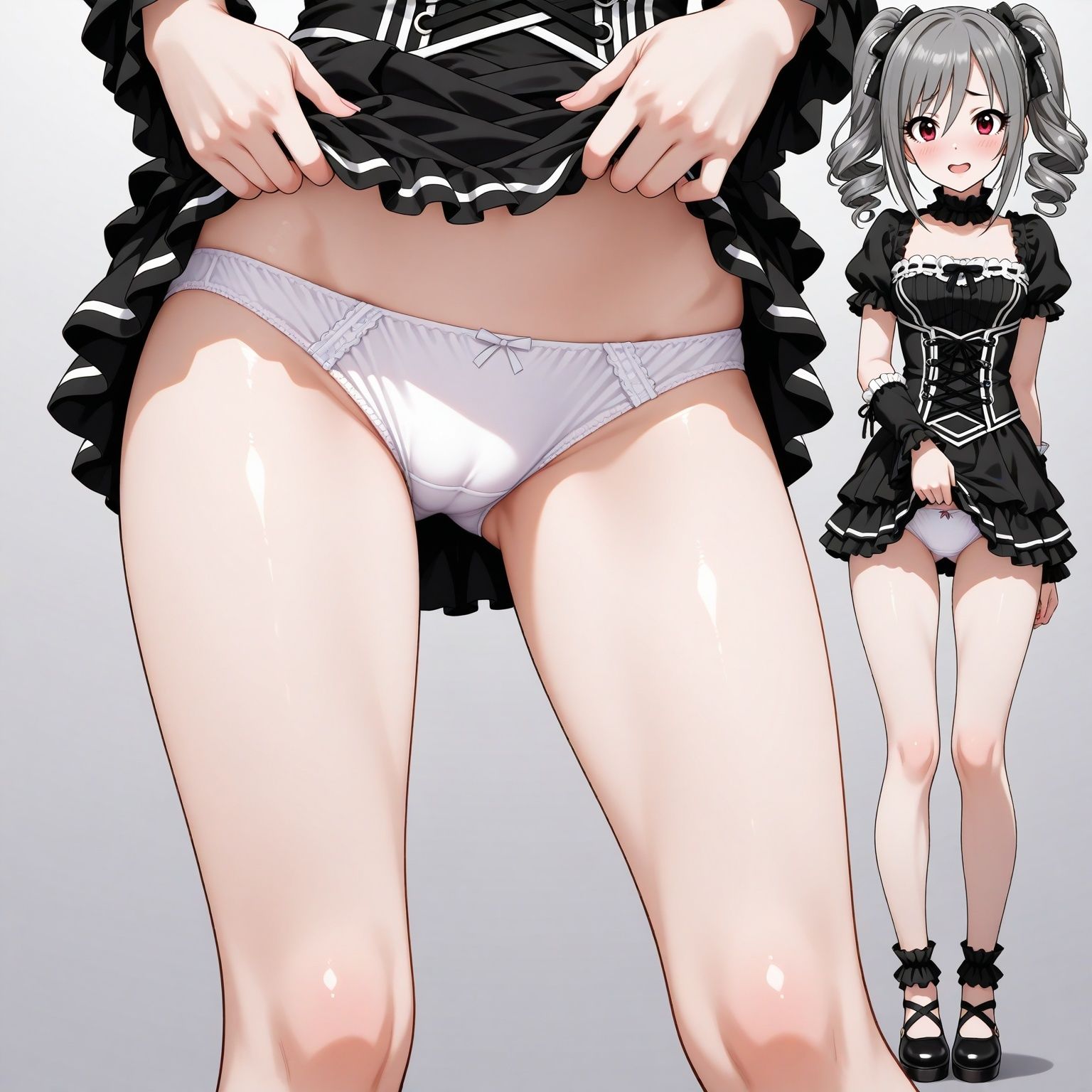 立ち絵とたくしあげ【アイドルマスターシンデレラガールズ風1】 - サンプル画像 9