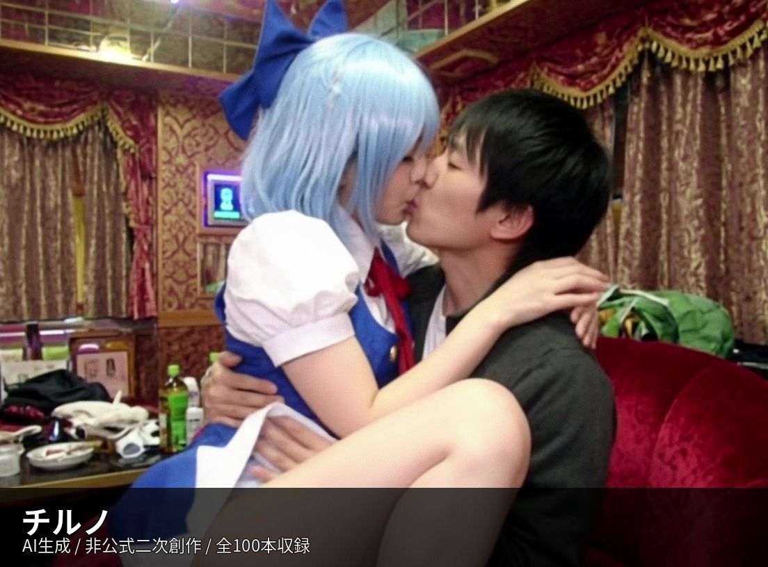 【AI生成】東方Project二次創作 濃厚キス動画集 10キャラ×100本収録 - サンプル画像 9