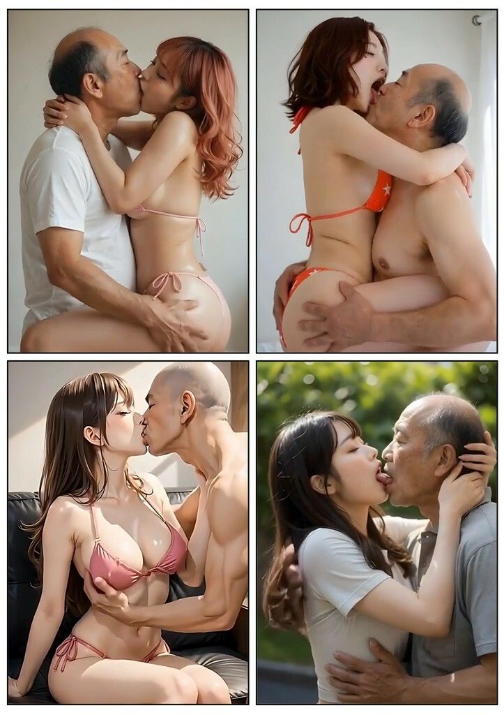 美女とおじさんのディープキス キス好き大集合♪3 - サンプル画像 4