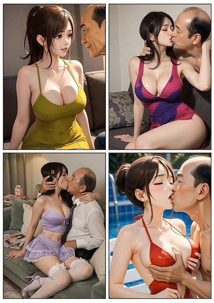 美女とおじさんのディープキス キス好き大集合♪3 - サンプル画像 9