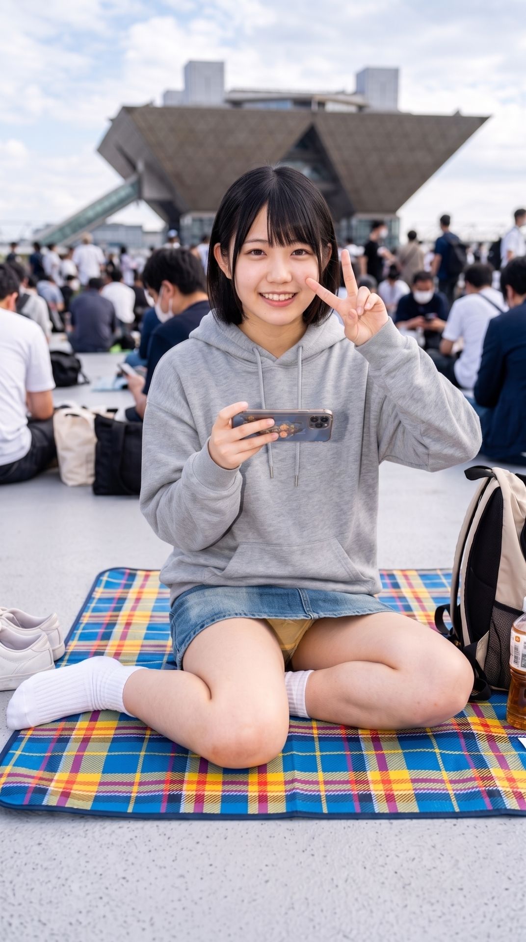 同人イベントの無防備すぎる座りパンチラ盗撮特大号・視線誘導で楽しむ16のラッキーストーリー - サンプル画像 1