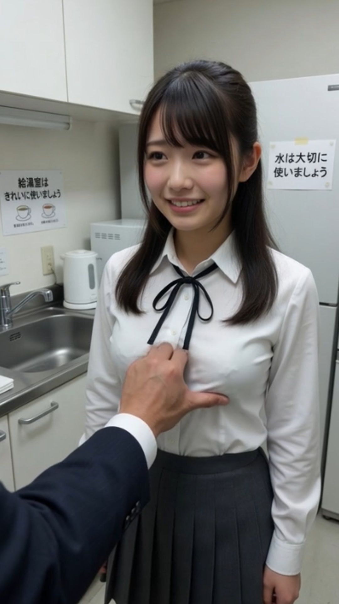 新入社員 給湯室 課長 先輩 いたずら 不倫 セクハラ ブラジャー パンティ OL 職場 - サンプル画像 3