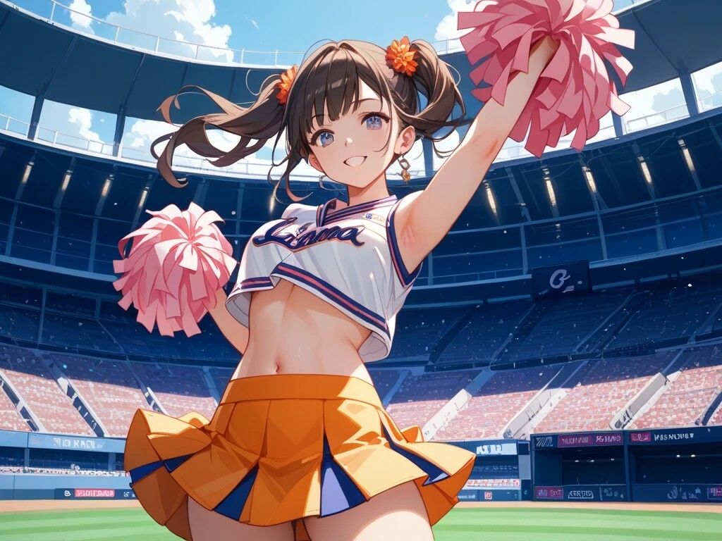 野球スタジアムチアガールと温泉美女とセーラー服美女 - サンプル画像 3