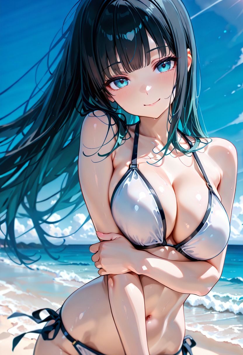 ビキニ美女たちと真夏のビーチで濃厚生ハメSEX  巨乳グラドルのマル秘撮影会 - サンプル画像 1