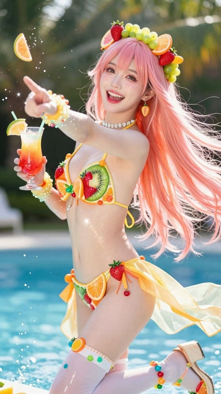 【AIコスプレ美女アイドル ＃006 MV ＆ 写真集】ー星乃音ぴこ  ー  Fresh Fruit Love - サンプル画像 1