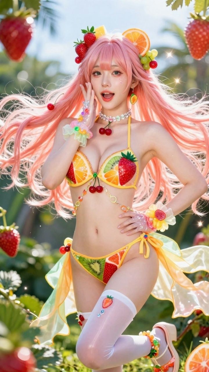 【AIコスプレ美女アイドル ＃006 MV ＆ 写真集】ー星乃音ぴこ  ー  Fresh Fruit Love - サンプル画像 2