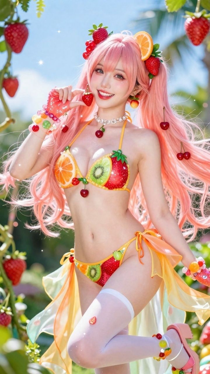 【AIコスプレ美女アイドル ＃006 MV ＆ 写真集】ー星乃音ぴこ  ー  Fresh Fruit Love - サンプル画像 3