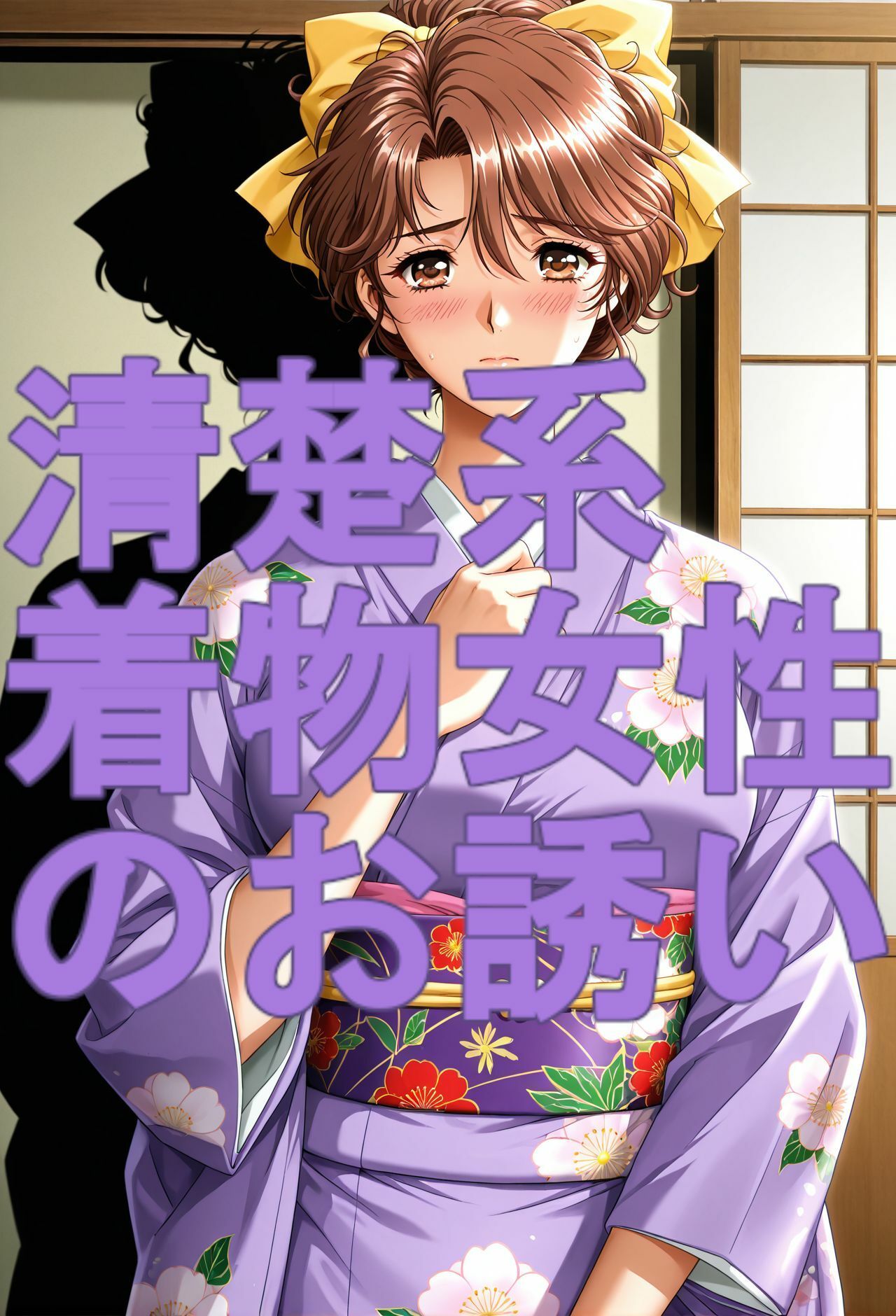 ストーリー風、イラスト集。日本語、吹き出しコメントあり。清楚系着物女性のお誘い。 - サンプル画像 9