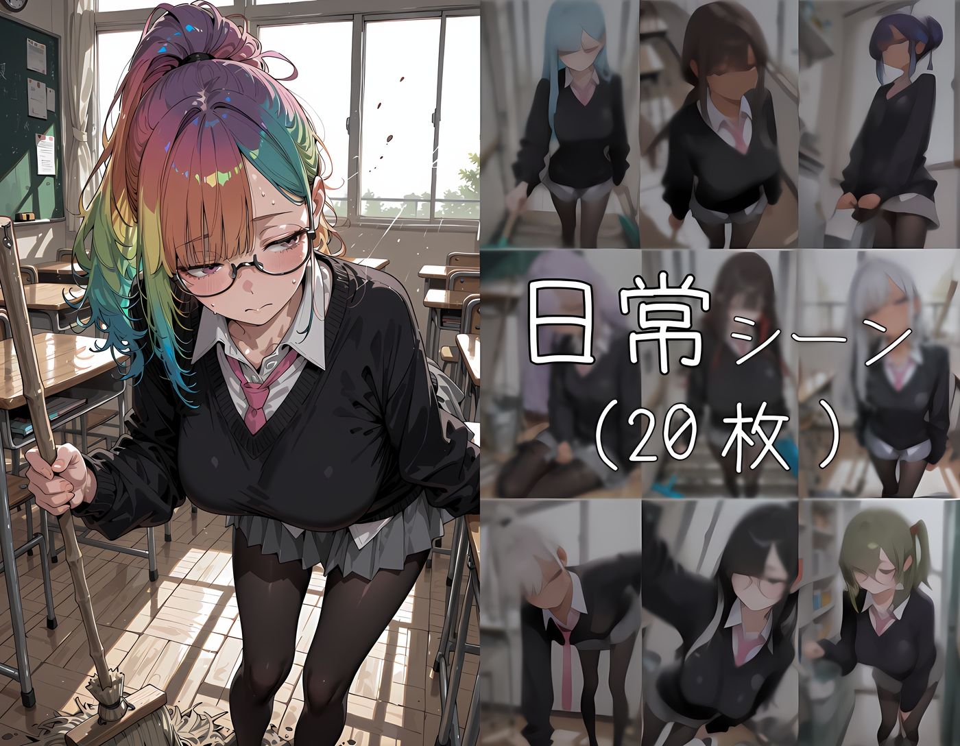おじさん教員に種付けされる美化委員 - サンプル画像 3