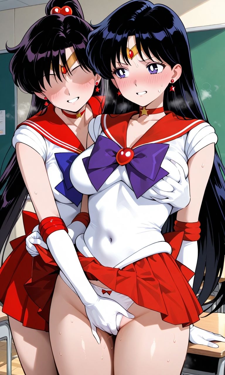 セーラー戦士が悪の美少女戦士にふたなり乱暴される（おまけCG付き） - サンプル画像 5