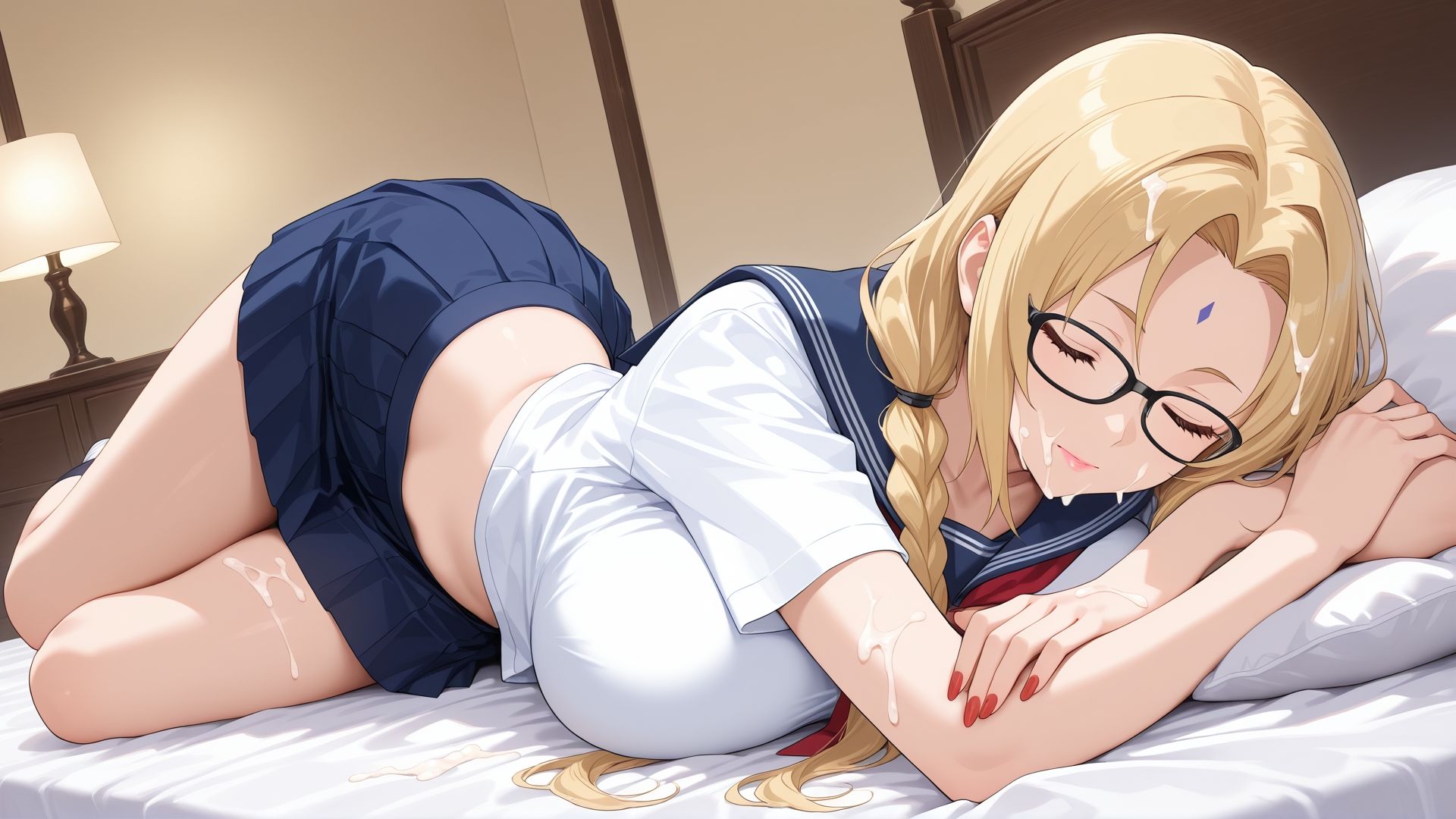寝ている○○にぶっかけ  つなで編 - サンプル画像 8