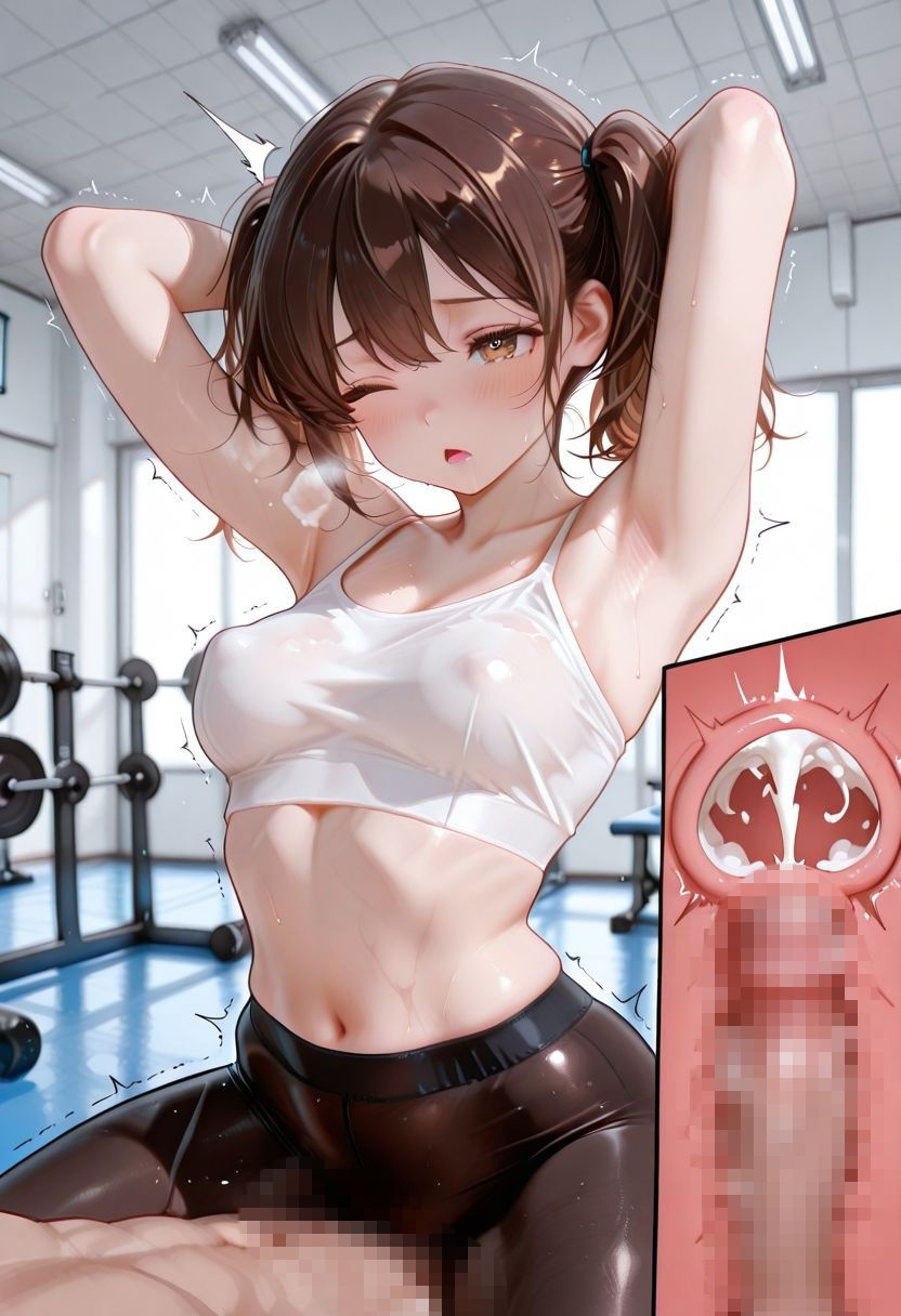 筋トレ中に彼女と…（はーと） - サンプル画像 8