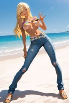 ★SEX有★【裸ジーンズ女子13】今夜は金髪ギャルとヤりまくり！！ - サンプル画像 2