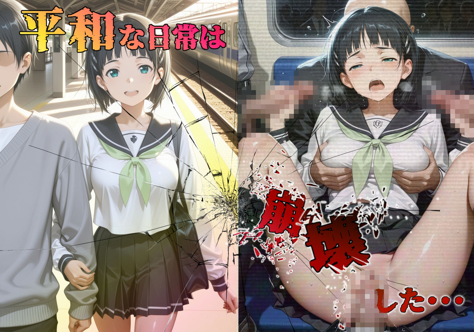 【処女孕ませ専用車両】連続中出しで肉便器化したヒロイン  -桐〇谷直葉- - サンプル画像 2