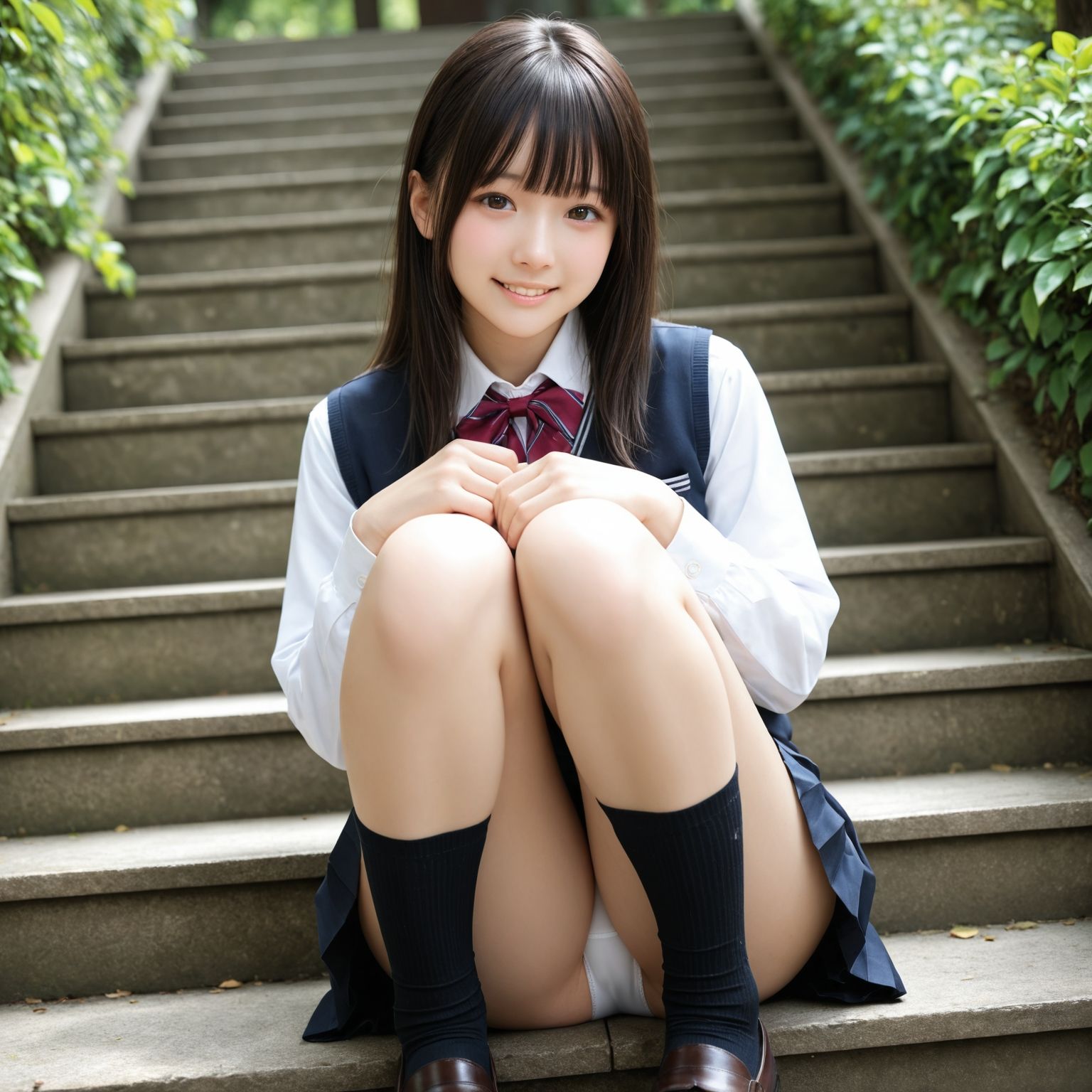 制服パンチラ part-4  【純白パンティー】 - サンプル画像 2