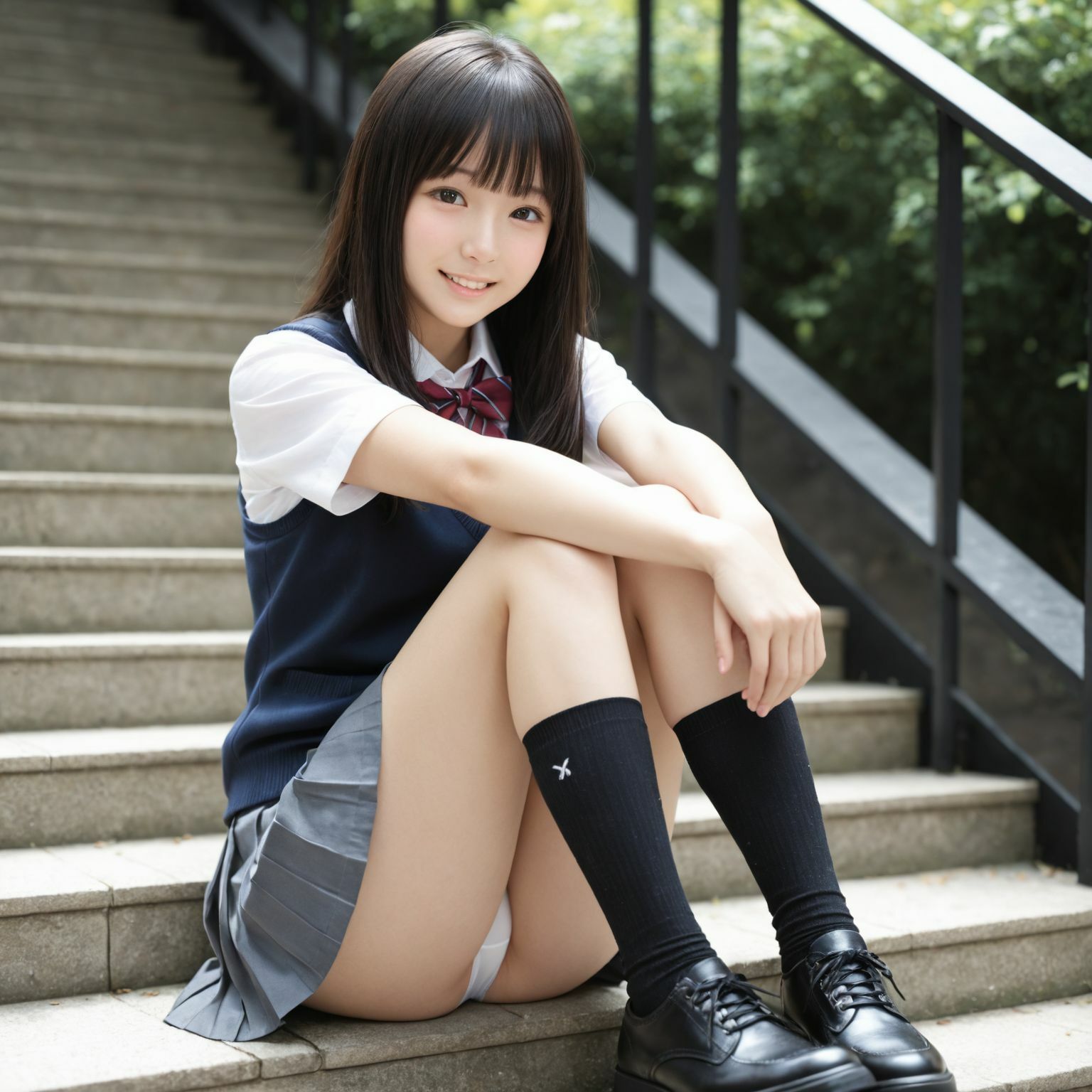 制服パンチラ part-4  【純白パンティー】 - サンプル画像 4